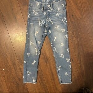 Heart Print Kids Denim Jeans